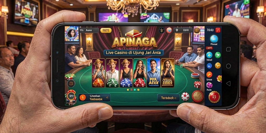 Tampilan bermain Live Casino yang mendebarkan di APINAGA.