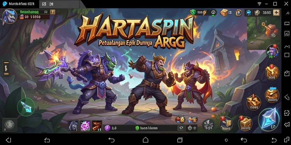 Screenshot gameplay HARTASPIN menunjukkan aksi pertarungan yang mendebarkan.