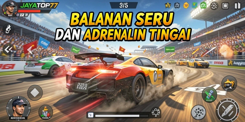 Gameplay seru balapan yang penuh adrenalin dari JAYATOP77.