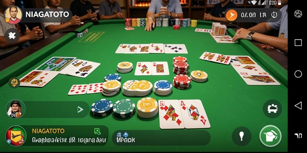 Tampilan gameplay menegangkan dalam permainan Gaple NIAGATOTO.