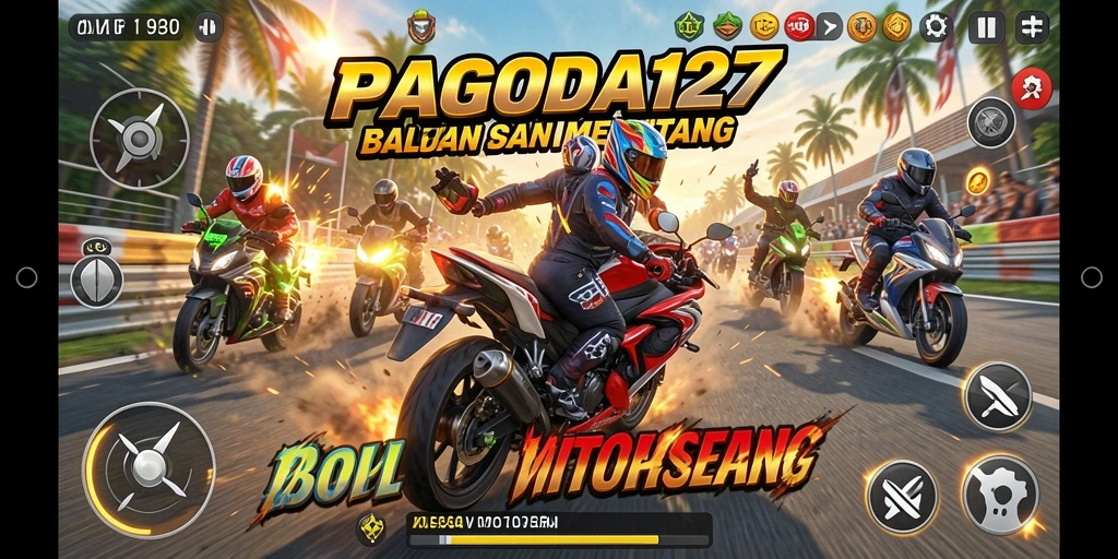 Gameplay seru dalam balapan motor yang kompetitif.