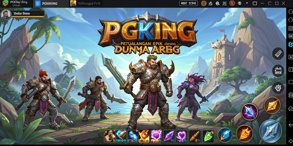Tangkapan layar PGKING menampilkan aksi pertarungan epik dengan grafis menawan.