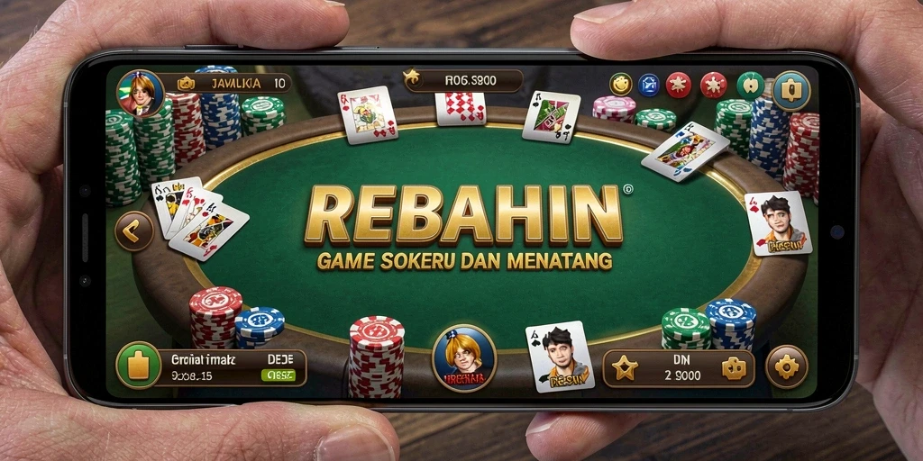 Tampilan gameplay seru dari aplikasi Poker REBAHIN.