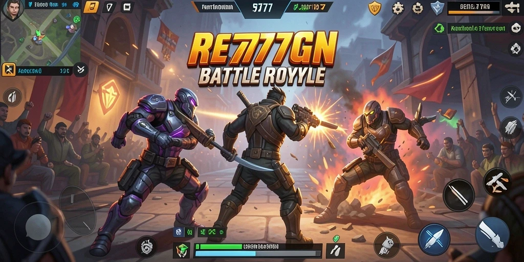 Tampilan mendebarkan dari pertandingan Battle Royale seru di RS777.