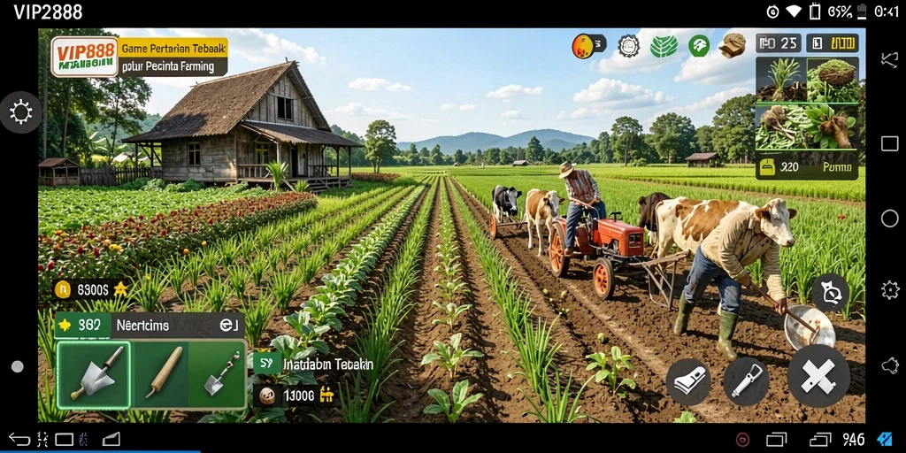 Tangkapan layar utama <strong>VIP288</strong> menampilkan gameplay yang menarik saat berkebun.