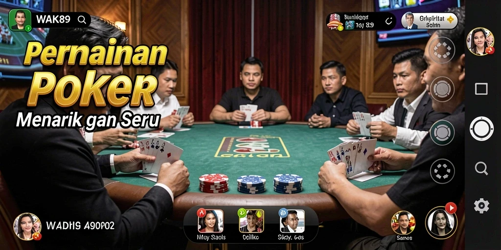 Tampilan menarik dari gameplay Poker di WAK89.
